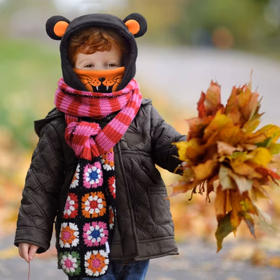 Máscara facial balaclava de tigre para crianças, meninos/meninas, pano lavável reutilizável, máscaras faciais completas, máscara de poeira à prova de vento, chapéu de inverno