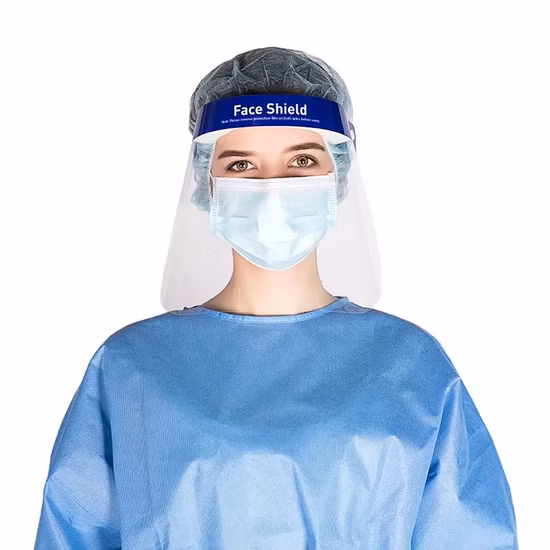 Máscara facial cirúrgica descartável tipo Iir de 3 camadas não tecida com escudo máscara facial médica