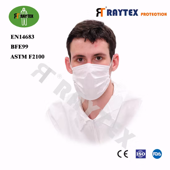 CE FDA 3ply 4ply Ear Loop Tie Hospital Mascarilla Tipo Não Tecido Iir Fornecedor Venda por grosso de poeira azul branco preto Máscara facial médica descartável cirúrgica protetora